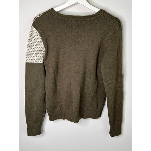 & Other Stories Patchwork Wool Knit Jumper Mixed Print Roundneck Sweater Small - Picture 2 of 8